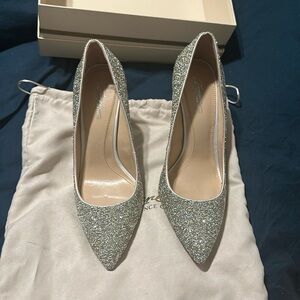 Imagine by Vince Camuto Crystal and White Satin Pump